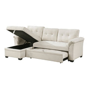 8477BEG*SC (3)2-Piece Reversible Sectional with Pull-out Bed, Reversible Chaise and Hidden Storage - 8477BEG*SC