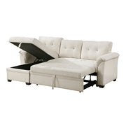 8477BEG*SC (3)2-Piece Reversible Sectional with Pull-out Bed, Reversible Chaise and Hidden Storage - 8477BEG*SC