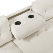 8477BEG*SC (3)2-Piece Reversible Sectional with Pull-out Bed, Reversible Chaise and Hidden Storage - 8477BEG*SC