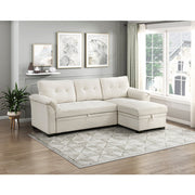 8477BEG*SC (3)2-Piece Reversible Sectional with Pull-out Bed, Reversible Chaise and Hidden Storage - 8477BEG*SC