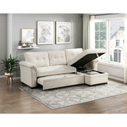 8477BEG*SC (3)2-Piece Reversible Sectional with Pull-out Bed, Reversible Chaise and Hidden Storage - 8477BEG*SC