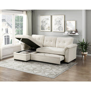 8477BEG*SC (3)2-Piece Reversible Sectional with Pull-out Bed, Reversible Chaise and Hidden Storage - 8477BEG*SC