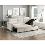 8477BEG*SC (3)2-Piece Reversible Sectional with Pull-out Bed, Reversible Chaise and Hidden Storage - 8477BEG*SC