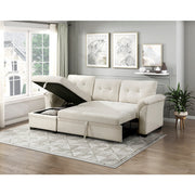 8477BEG*SC (3)2-Piece Reversible Sectional with Pull-out Bed, Reversible Chaise and Hidden Storage - 8477BEG*SC