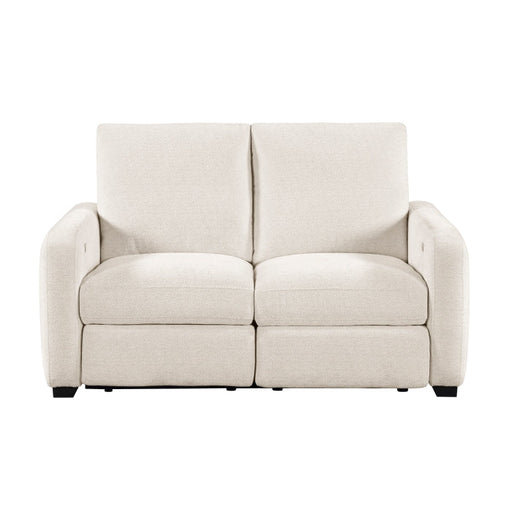 8479BEG-2PW Power Double Reclining Love Seat with USB Charging Ports - 8479BEG-2PW