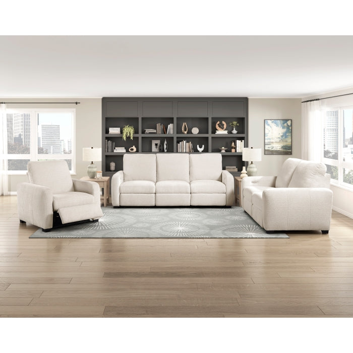 8479BEG-2PW Power Double Reclining Love Seat with USB Charging Ports - 8479BEG-2PW