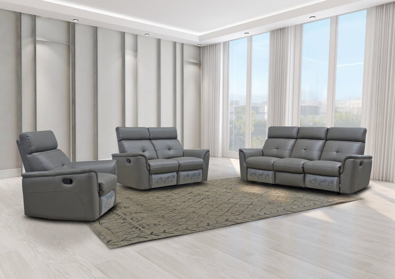 8501 Dark Grey Manual Recliner Set - DMV FurnitureLiving Room Set