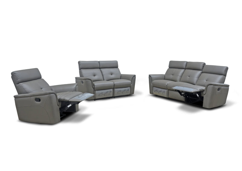 8501 Dark Grey w/Manual Recliner SET - p11667