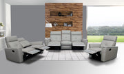 8501 Light Grey w/Manual Recliners SET - p6809