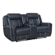 8516BU-2 Double Reclining Love Seat with Center Console, Receptacles and USB Ports - 8516BU-2