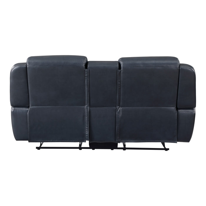 8516BU-2 Double Reclining Love Seat with Center Console, Receptacles and USB Ports - 8516BU-2