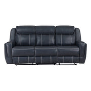 8516BU-3 Double Reclining Sofa with Center Drop-Down Cup Holders,Storage Pouch, Receptacles and USB Ports - 8516BU-3