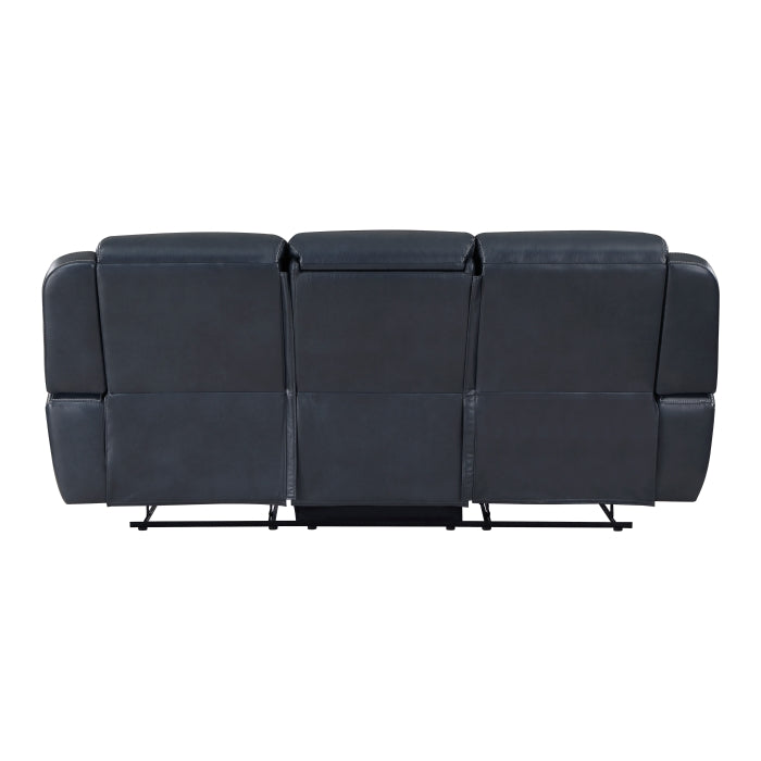 8516BU-3 Double Reclining Sofa with Center Drop-Down Cup Holders,Storage Pouch, Receptacles and USB Ports - 8516BU-3