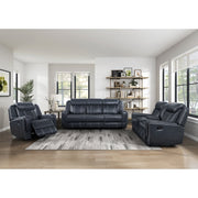 8516BU-3 Double Reclining Sofa with Center Drop-Down Cup Holders,Storage Pouch, Receptacles and USB Ports - 8516BU-3