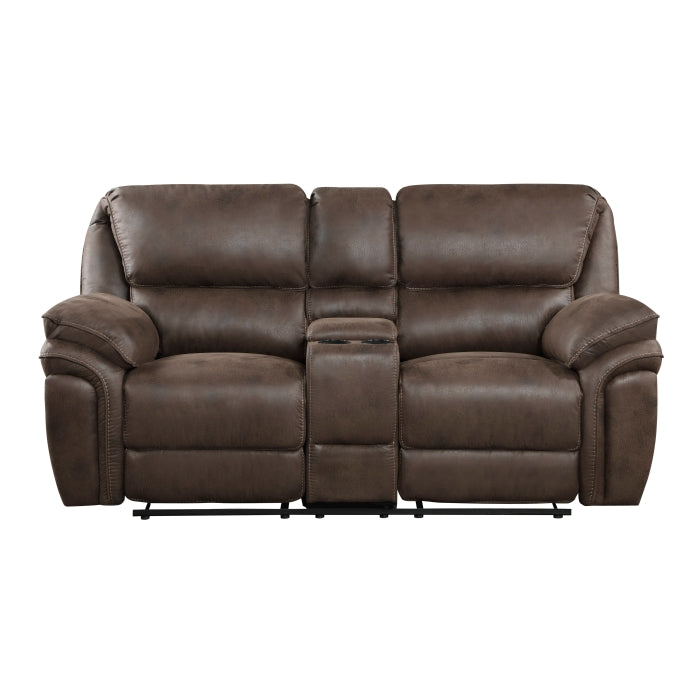 8517BRW*2 2pc Set: Sofa, Love - 8517BRW*2