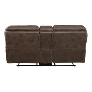 8517BRW-2 Double Reclining Love Seat with Center Console - 8517BRW-2