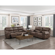 8517BRW-2 Double Reclining Love Seat with Center Console - 8517BRW-2
