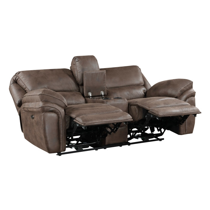 8517BRW*2PW 2pc Set: Sofa, Love (Power) - 8517BRW*2PW