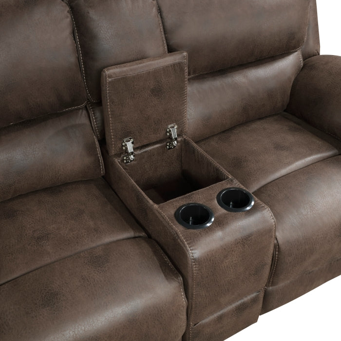 8517BRW*2PW 2pc Set: Sofa, Love (Power) - 8517BRW*2PW