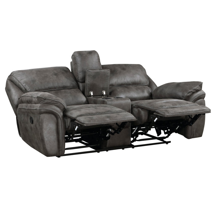 8517GRY*2 2pc Set: Sofa, Love - 8517GRY*2