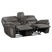 8517GRY-2 Double Reclining Love Seat with Center Console - 8517GRY-2