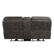 8517GRY-2PW Power Double Reclining Love Seat with Center Console - 8517GRY-2PW