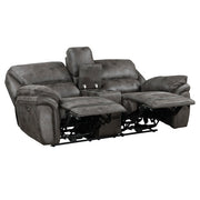 8517GRY-2PW Power Double Reclining Love Seat with Center Console - 8517GRY-2PW