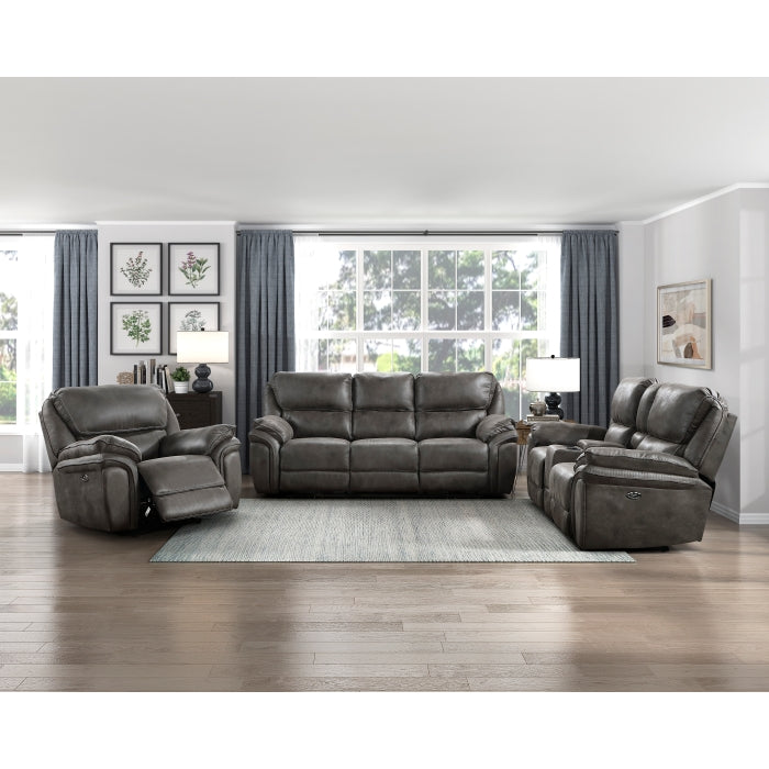 8517GRY-3PW Power Double Reclining Sofa - 8517GRY-3PW