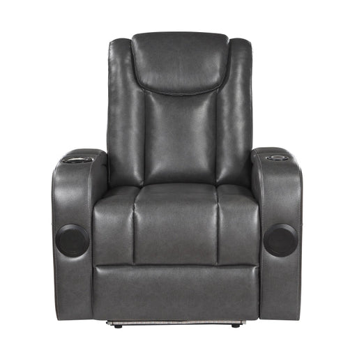 8522GRY-1PW Power Reclining Chair with Wireless Charger, Cooling Cup-Holder, Storage Arms, Wireless Speakers, LED Light and USB port - 8522GRY-1PW
