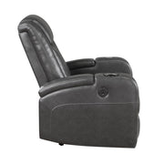8522GRY-1PW Power Reclining Chair with Wireless Charger, Cooling Cup-Holder, Storage Arms, Wireless Speakers, LED Light and USB port - 8522GRY-1PW