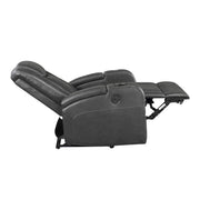 8522GRY-1PW Power Reclining Chair with Wireless Charger, Cooling Cup-Holder, Storage Arms, Wireless Speakers, LED Light and USB port - 8522GRY-1PW
