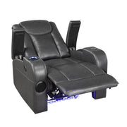 8522GRY-1PW Power Reclining Chair with Wireless Charger, Cooling Cup-Holder, Storage Arms, Wireless Speakers, LED Light and USB port - 8522GRY-1PW