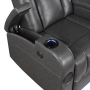 8522GRY-1PW Power Reclining Chair with Wireless Charger, Cooling Cup-Holder, Storage Arms, Wireless Speakers, LED Light and USB port - 8522GRY-1PW