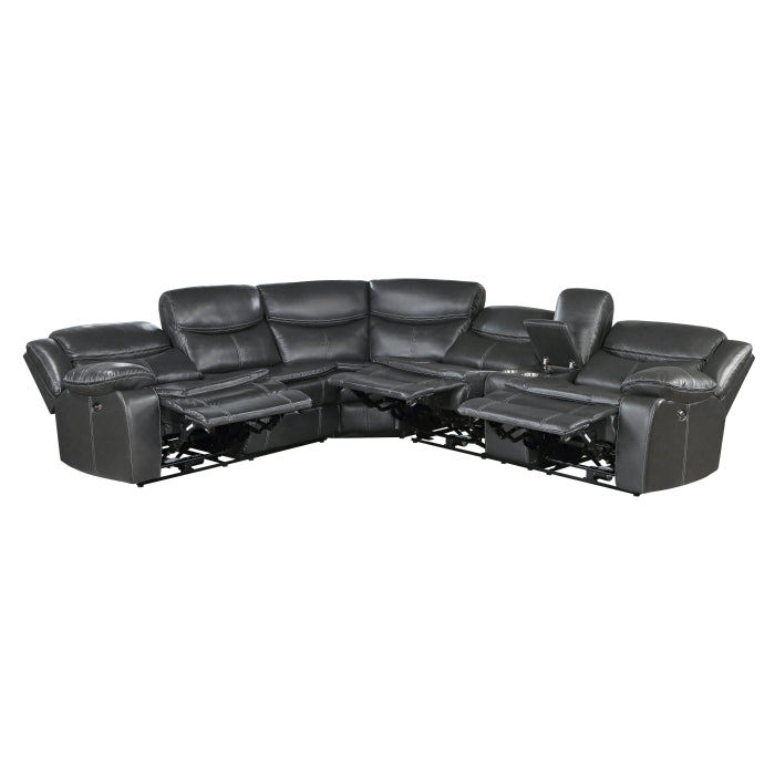 8528DG*SCPW (3)3-Piece Power Reclining Sectional with Right Console - 8528DG*SCPW