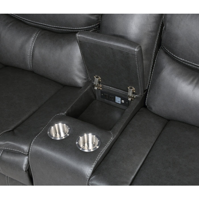 8528DG*SCPW (3)3-Piece Power Reclining Sectional with Right Console - 8528DG*SCPW