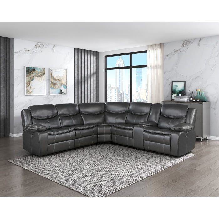 8528DG*SCPW (3)3-Piece Power Reclining Sectional with Right Console - 8528DG*SCPW