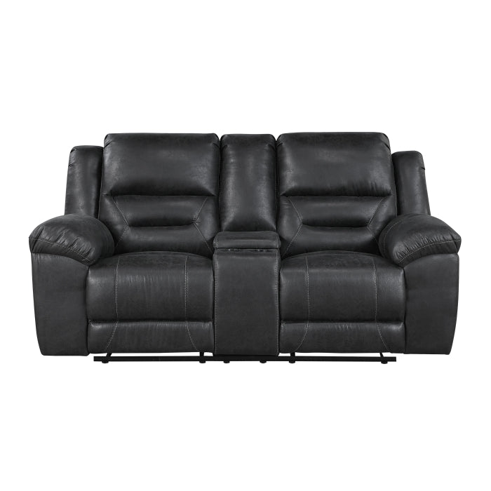 8538BK*2 2pc Set: Sofa, Love - 8538BK*2