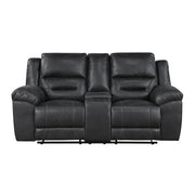 8538BK-2 Double Reclining Love Seat with Center Console - 8538BK-2