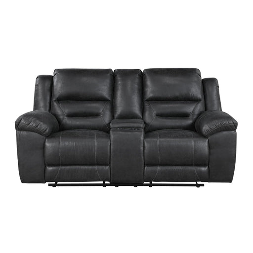 8538BK-2 Double Reclining Love Seat with Center Console - 8538BK-2