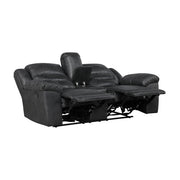 8538BK-2 Double Reclining Love Seat with Center Console - 8538BK-2