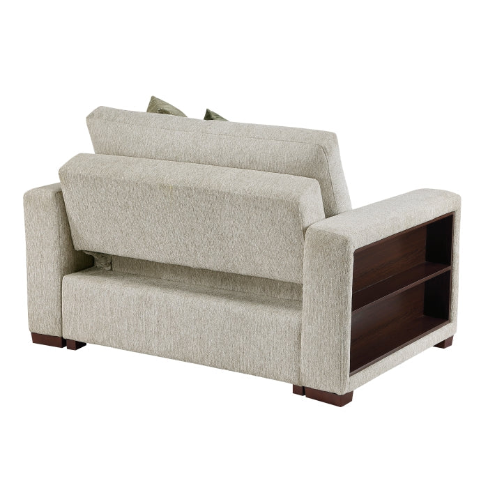 8548-215ACLA2* (2)Convertible Chair and Half with Pull-out Bed, Click Motion Back, Two Arms with Shelves and Charging Ports - 8548-215ACLA2*