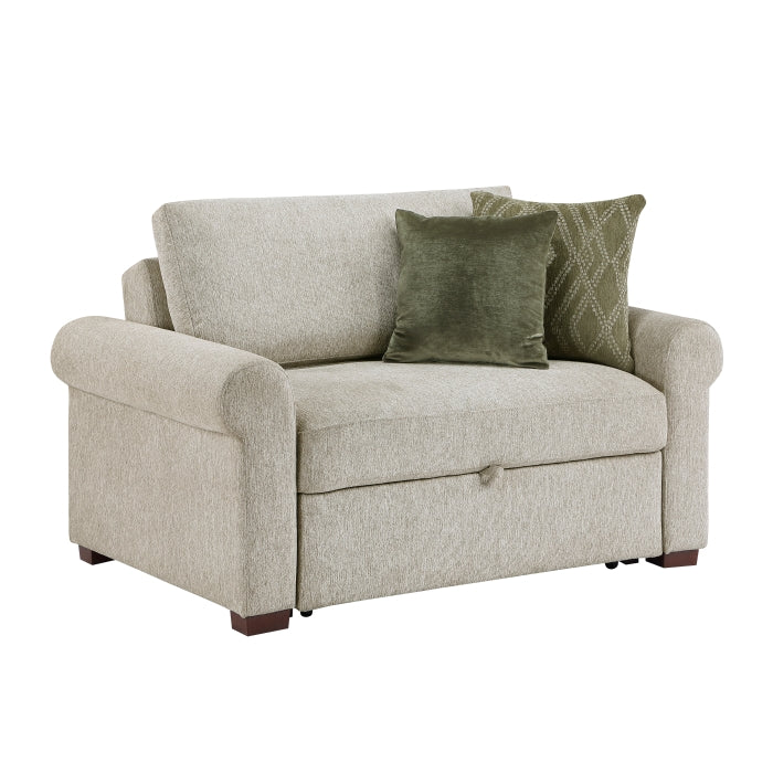 8548-215ACLA4* (2)Convertible Chair and Half with Pull-out Bed, Click Motion Back and Two Roll Arms - 8548-215ACLA4*