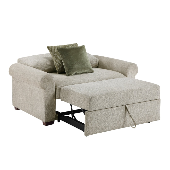 8548-215ACLA4* (2)Convertible Chair and Half with Pull-out Bed, Click Motion Back and Two Roll Arms - 8548-215ACLA4*