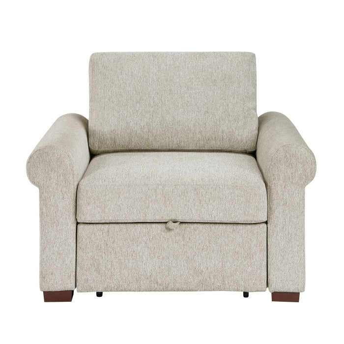 8548-2ACCLA4* (2)Convertible Chair with Pull-out Bed, Click Motion Back and Two Roll Arms - 8548-2ACCLA4*