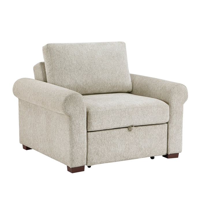 8548-2ACCLA4* (2)Convertible Chair with Pull-out Bed, Click Motion Back and Two Roll Arms - 8548-2ACCLA4*