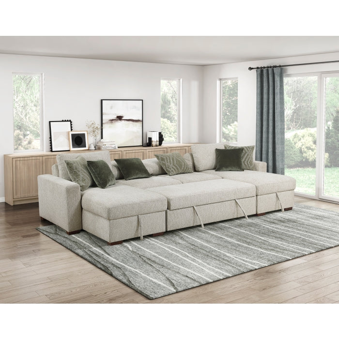 8548-2ACL Convertible Armless 2-Seater with Pull-out Bed and Click Motion Back - 8548-2ACL