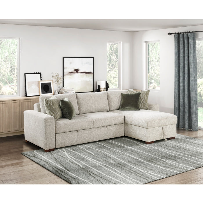 8548-2ACL Convertible Armless 2-Seater with Pull-out Bed and Click Motion Back - 8548-2ACL