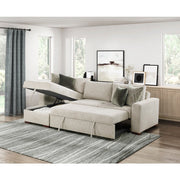 8548-2ACL Convertible Armless 2-Seater with Pull-out Bed and Click Motion Back - 8548-2ACL