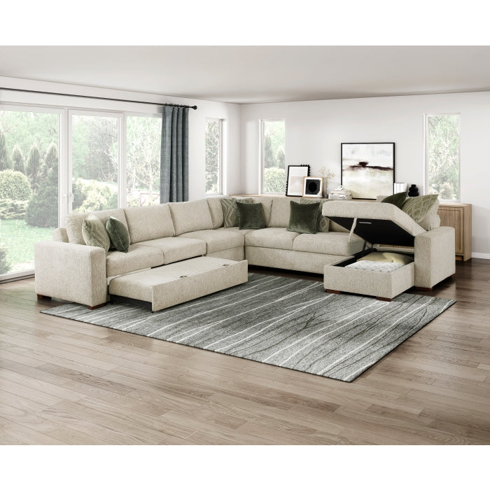 8548-2ACL Convertible Armless 2-Seater with Pull-out Bed and Click Motion Back - 8548-2ACL