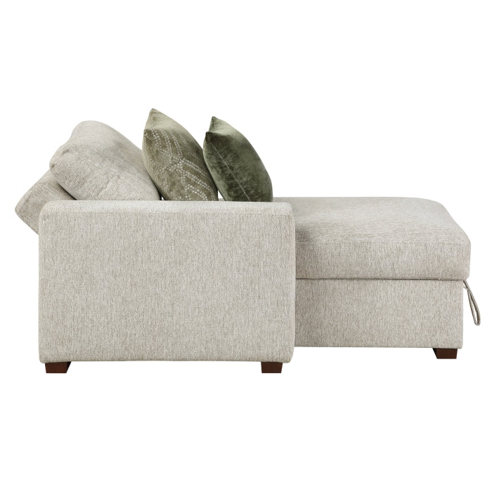 8548*2VCA (2)Convertible Chaise Lounge with Arms and Hidden Storage, Click Motion Back - 8548*2VCA